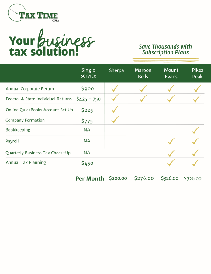 Tax Time CPAs Pricing Sheet (2)